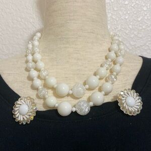 Germany Vintage White Bead/Faux Crystal Look Beads